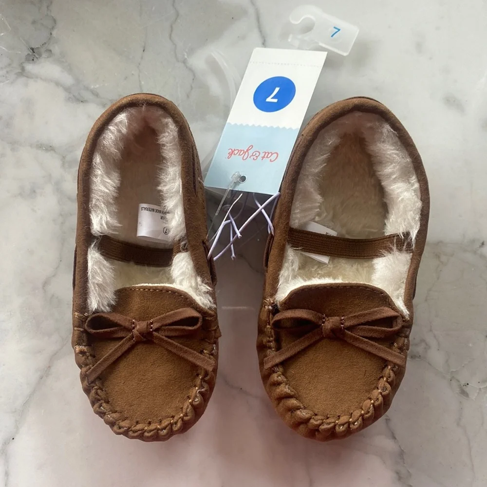 Cat and‎ Jack Moccasins toddler size 7 Celina Dark Chestnut